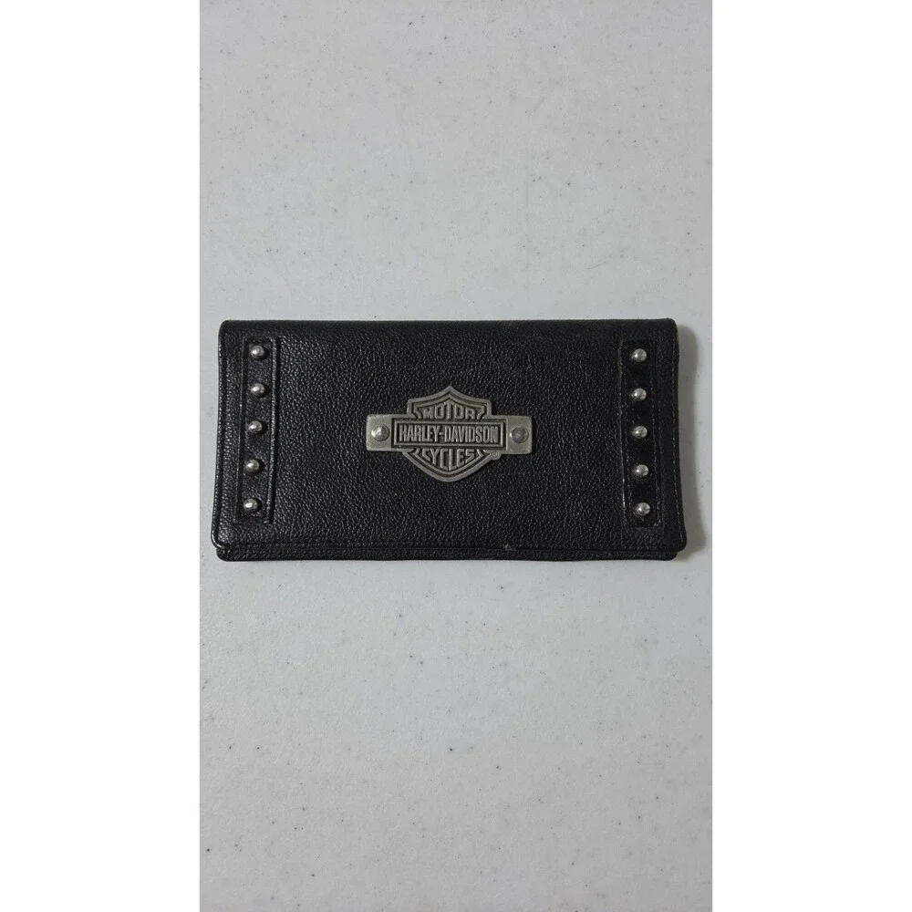 Harley Davidson Motorcycle Leather Black Wallet